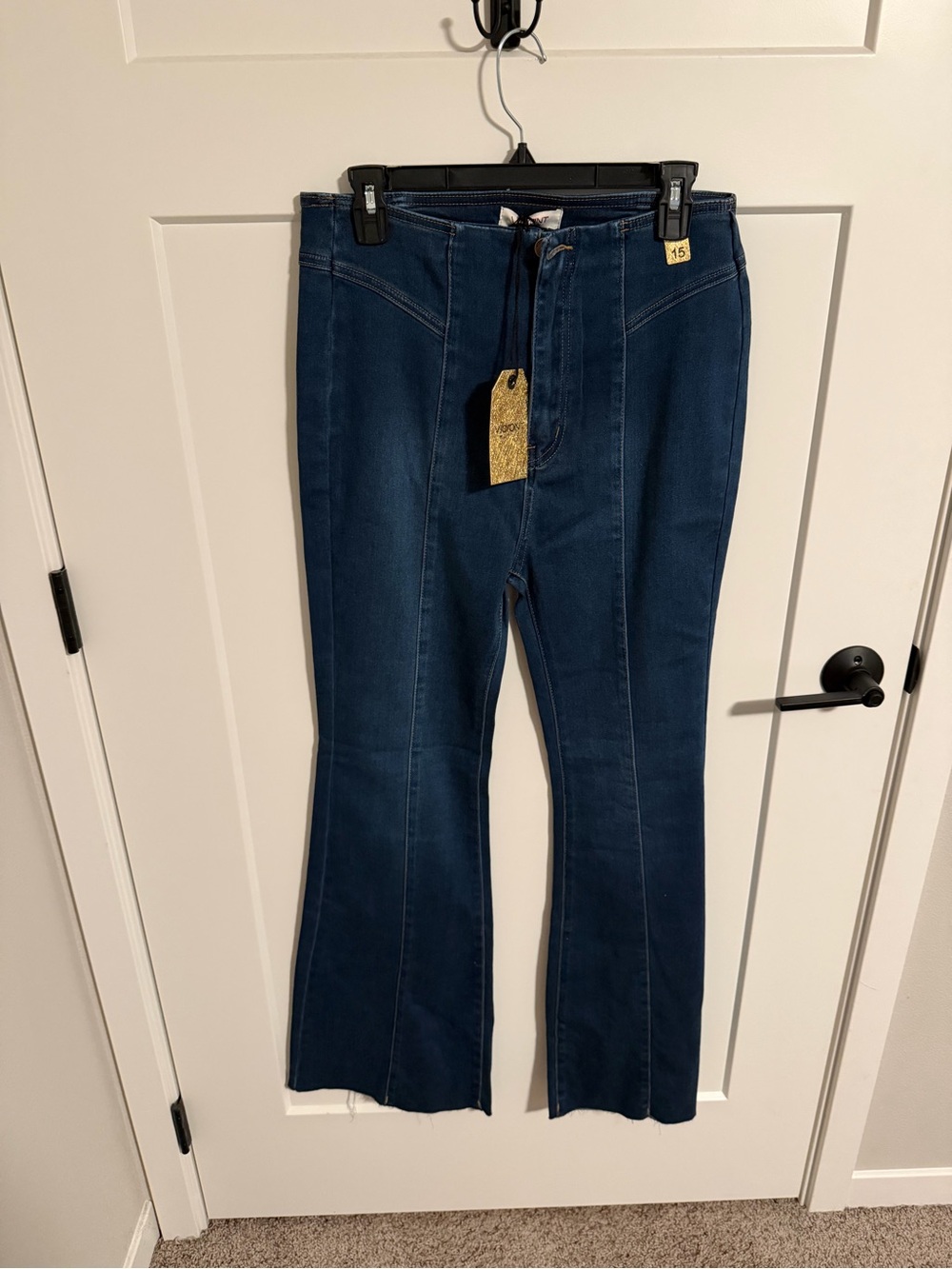 Vibrant Dark Blue Flare Jeans